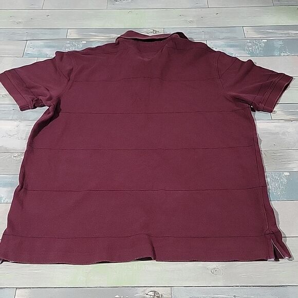 Tommy Hilfiger Maroon & Navy Custom Fit Polo sz Large - Picture 3 of 4